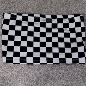 FOREVER 21 CHECKERED PRINT TUBE TOP